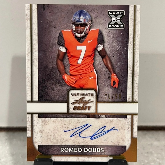 2022 Leaf Ultimate Draft #BA-RD1 Romeo Doubs Auto RC #/99 - Picture 2 of 3